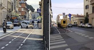via delle Porte Nuove: nessuno usa le ciclabili?